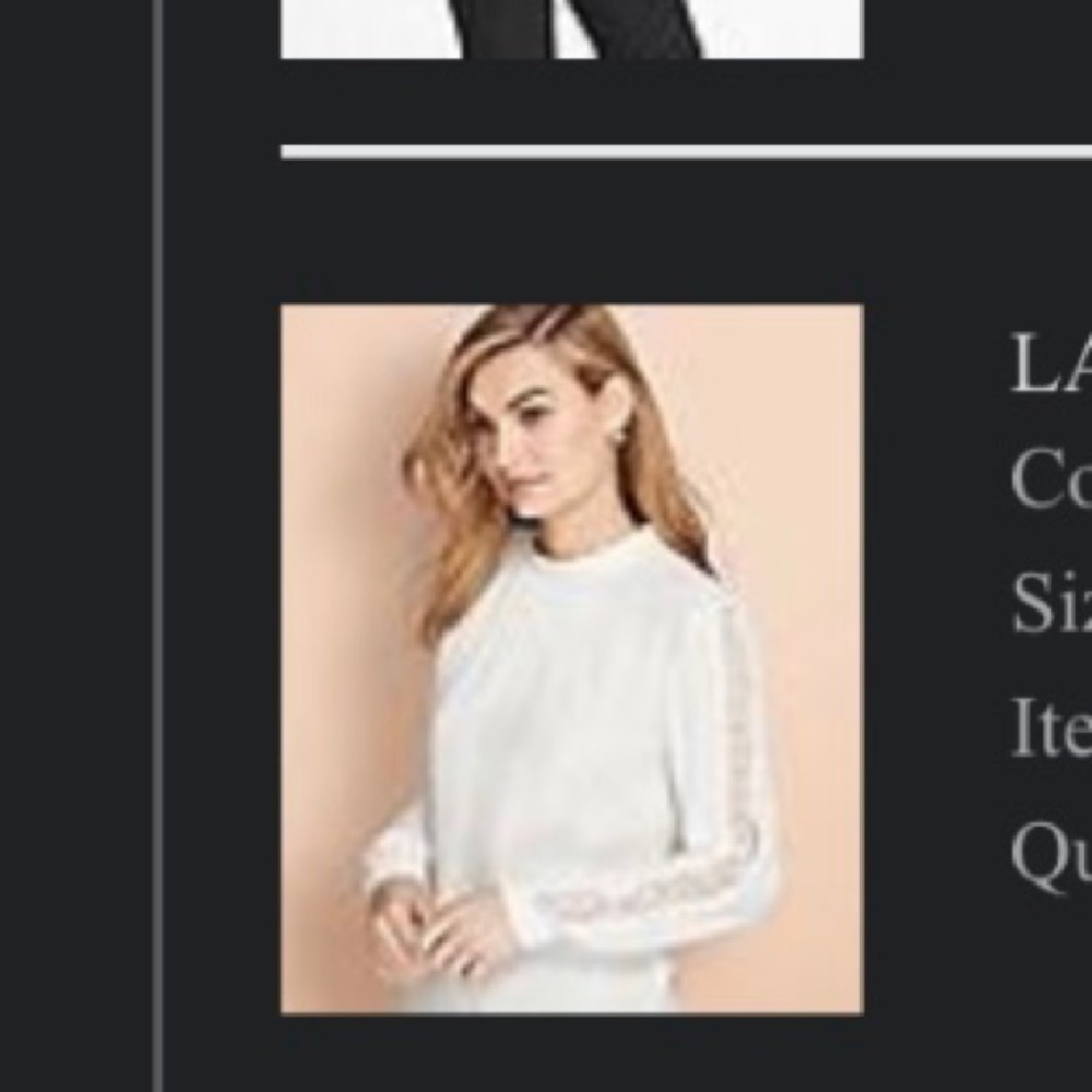 Brooks Brothers lace-trimmed crepe blouse